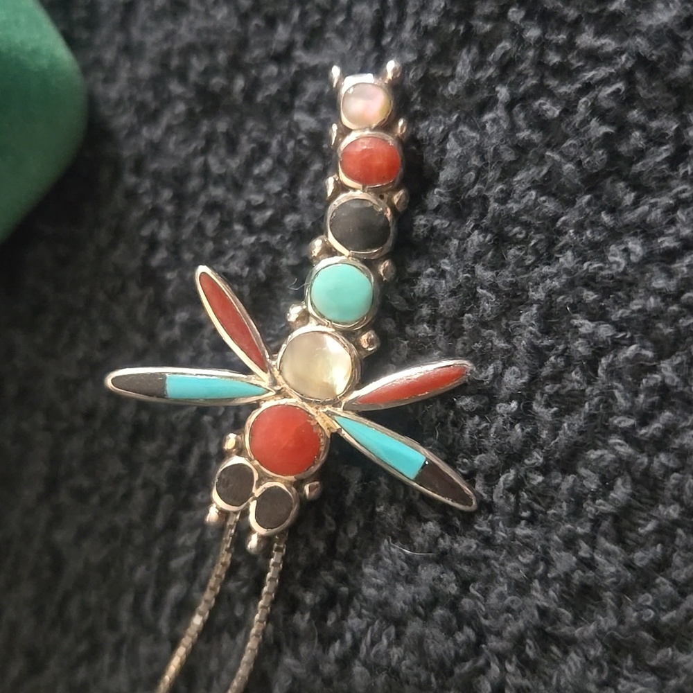 Multi Stone Zuni Dragonfly Pendant/Brooch